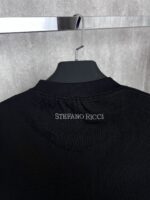 “Stefano Ricci” Logo-Embroidered Тениска (Черно) - Image 3