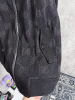 “Gucci” Jumbo GG Canvas Classic Fit Сезонно Яке (Черно) - Image 11
