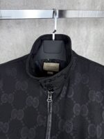 “Gucci” Jumbo GG Canvas Classic Fit Сезонно Яке (Черно) - Image 6