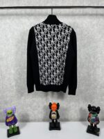 “Christian Dior” Oblique Logo Detail Пуловер с Цип (Черно) - Image 2