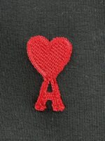 “Ami Paris” Ami de Coeur-Embroidered Zip-Up Hoodie (Черно) - Image 4