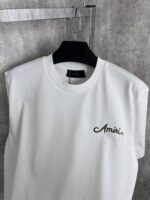 “Amiri” Bandana Logo Embroidered Regular Fit T-Shirt (Бяло) - Image 4
