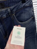 “Prada” Pocket Triangle Logo Detail Slim-Fit Denim Jeans - Image 10