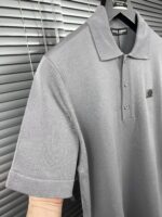 “Dolce&Gabbana” Logo Plaque Classic Fit Knitted Polo Shirt (Сиво) - Image 6