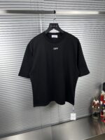 “Off-White” Stitch Arrangement Logo Embroidered Oversize Fit T-Shirt (Черно) - Image 2