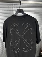 “Off-White” Stitch Arrangement Logo Embroidered Oversize Fit T-Shirt (Черно) - Image 3