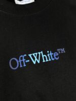 “Off-White” OFF Blue Logo Print Classic Fit T-Shirt (Черно) - Image 6